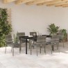 Ensemble de salle à manger pour jardin 7 pcs Gris polyrotin 564604564604
