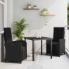 Ensemble de salle à manger pour jardin 3 pcs Noir polyrotin 564606564606