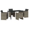 Ensemble de salle à manger pour jardin 5 pcs Gris polyrotin 564607564607