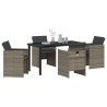 Ensemble de salle à manger pour jardin 5 pcs Gris polyrotin 564607564607