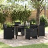 Ensemble de salle à manger pour jardin 5 pcs Noir polyrotin 564608564608