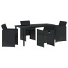 Ensemble de salle à manger pour jardin 5 pcs Noir polyrotin 564608564608