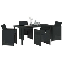 Ensemble de salle à manger pour jardin 5 pcs Noir polyrotin 564608564608