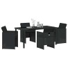 Ensemble de salle à manger pour jardin 5 pcs Noir polyrotin 564608564608
