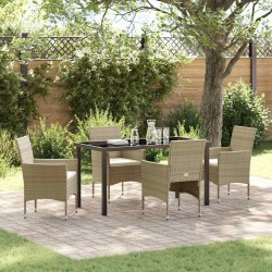 Ensemble de salle à manger pour jardin 5 pcs Beige polyrotin 564610564610