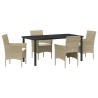 Ensemble de salle à manger pour jardin 5 pcs Beige polyrotin 564610564610