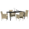 Ensemble de salle à manger pour jardin 5 pcs Beige polyrotin 564610564610