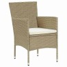 Ensemble de salle à manger pour jardin 5 pcs Beige polyrotin 564610564610