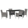 Ensemble de salle à manger pour jardin 5 pcs Gris polyrotin 564611564611