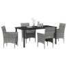 Ensemble de salle à manger pour jardin 5 pcs Gris polyrotin 564611564611
