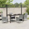 Ensemble de salle à manger pour jardin 5 pcs Gris polyrotin 564611564611