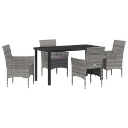 Ensemble de salle à manger pour jardin 5 pcs Gris polyrotin 564612564612