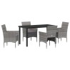 Ensemble de salle à manger pour jardin 5 pcs Gris polyrotin 564612564612