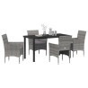 Ensemble de salle à manger pour jardin 5 pcs Gris polyrotin 564612564612