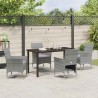 Ensemble de salle à manger pour jardin 5 pcs Gris polyrotin 564612564612