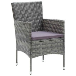 Ensemble de salle à manger pour jardin 5 pcs Gris polyrotin 564612564612