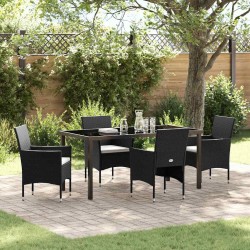 Ensemble de salle à manger pour jardin 5 pcs Noir polyrotin 564614564614