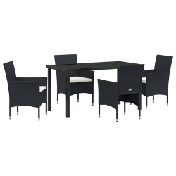 Ensemble de salle à manger pour jardin 5 pcs Noir polyrotin 564614564614