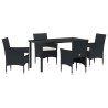 Ensemble de salle à manger pour jardin 5 pcs Noir polyrotin 564614564614
