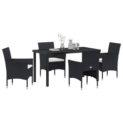 Ensemble de salle à manger pour jardin 5 pcs Noir polyrotin 564614564614