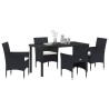Ensemble de salle à manger pour jardin 5 pcs Noir polyrotin 564614564614