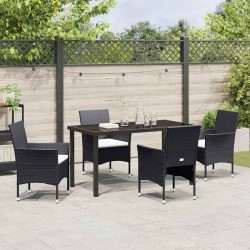 Ensemble de salle à manger pour jardin 5 pcs Noir polyrotin 564614564614