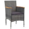 Ensemble de salle à manger pour jardin 3 pcs Gris polyrotin 564615564615