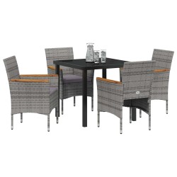 Ensemble de salle à manger pour jardin 5 pcs Gris polyrotin 564616564616