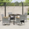 Ensemble de salle à manger pour jardin 5 pcs Gris polyrotin 564616564616