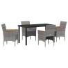 Ensemble de salle à manger pour jardin 5 pcs Gris polyrotin 564617564617