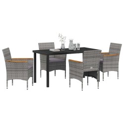 Ensemble de salle à manger pour jardin 5 pcs Gris polyrotin 564617564617