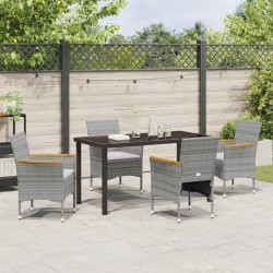 Ensemble de salle à manger pour jardin 5 pcs Gris polyrotin 564617564617