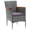 Ensemble de salle à manger pour jardin 5 pcs Gris polyrotin 564617564617
