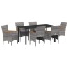 Ensemble de salle à manger pour jardin 7 pcs Gris polyrotin 564618564618