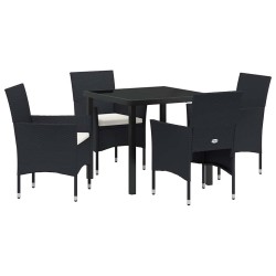 Ensemble de salle à manger pour jardin 5 pcs Noir polyrotin 564619564619