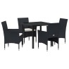 Ensemble de salle à manger pour jardin 5 pcs Noir polyrotin 564619564619