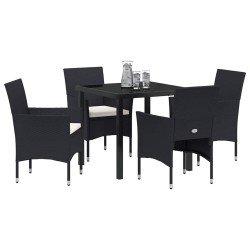 Ensemble de salle à manger pour jardin 5 pcs Noir polyrotin 564619564619