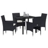 Ensemble de salle à manger pour jardin 5 pcs Noir polyrotin 564619564619