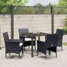 Ensemble de salle à manger pour jardin 5 pcs Noir polyrotin 564619564619