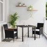 Ensemble de salle à manger pour jardin 3 pcs Noir polyrotin 564620564620