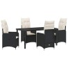 Ensemble de salle à manger pour jardin 5 pcs Noir polyrotin 564621564621