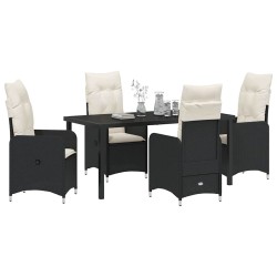 Ensemble de salle à manger pour jardin 5 pcs Noir polyrotin 564621564621