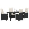 Ensemble de salle à manger pour jardin 5 pcs Noir polyrotin 564621564621