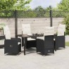 Ensemble de salle à manger pour jardin 5 pcs Noir polyrotin 564621564621