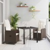 Ensemble de salle à manger pour jardin 3 pcs Marron polyrotin 564622564622
