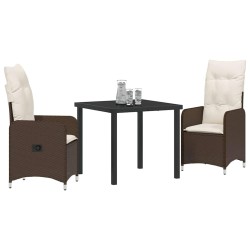 Ensemble de salle à manger pour jardin 3 pcs Marron polyrotin 564622564622