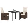 Ensemble de salle à manger pour jardin 3 pcs Marron polyrotin 564622564622