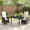 Ensemble de salle à manger pour jardin 3 pcs Marron polyrotin 564622564622