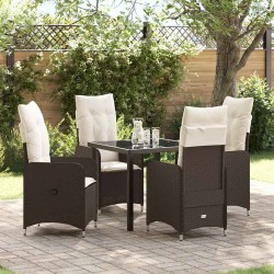 Ensemble de salle à manger pour jardin 5 pcs Marron polyrotin 564623564623