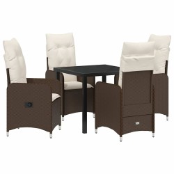 Ensemble de salle à manger pour jardin 5 pcs Marron polyrotin 564623564623